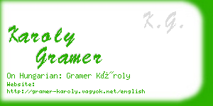 karoly gramer business card